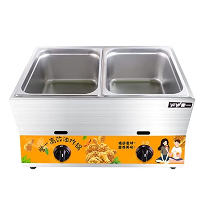 Freidora de gas comercial de escritorio, freidora profunda de propano para papas fritas de gran capacidad de acero inoxidable, freidora para exteriore