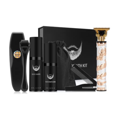 Cortadora de pelo para hombre, recortadora de barba eléctrica recargable, de titanio afilado, de precisión, para hombres, kit de crecimiento de barba,