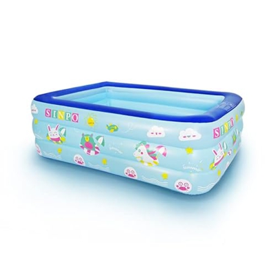SINCHER Piscina hinchable 150 x 110 x 50 cm rectangular piscina para niños pequeños, niños, adultos y familias, sobre el suelo, jardín al aire libre