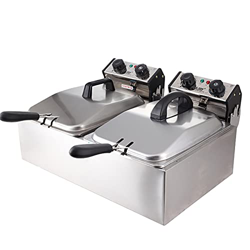 XUETAO Freidora Freidora de Acero Inoxidable con Ventana de visualización Control de Temperatura Ajustable Cesta Desmontable y Corte de Seguridad, Ant en oferta