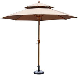 Patio Offset Umbrella Outdoor Garden Parasols Parasols with Umbrella Base 9ft / 2.7m Garden Umbrella with Crank Handle Sun Shade Waterproof Protection en oferta