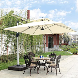 Outdoor Cantilever Umbrella Patio Umbrella Outdoor Table Umbrella with 8 Sturdy Ribs Market Umbrellas for Garden Deck Backyard and Pool D-2.5 * 2.5m ( precio