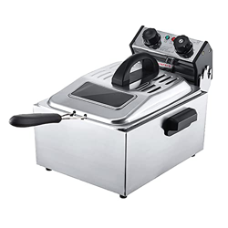 Freidora de grasa profunda Freidora profunda de acero inoxidable con ventana de visualización Control de temperatura ajustable Cesta desmontable y cor en oferta