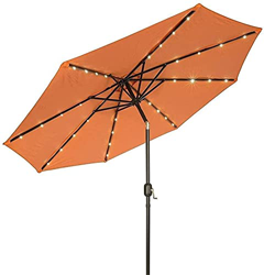 Patio Offset Umbrella Outdoor Garden Parasols Parasols 2.5M Crank Solar Light Umbrella Outdoor LED Umbrellas Self Charging LED Garden Umbrella (Color  precio