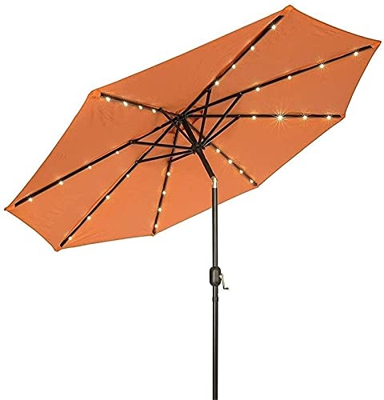 Patio Offset Umbrella Outdoor Garden Parasols Parasols 2.5M Crank Solar Light Umbrella Outdoor LED Umbrellas Self Charging LED Garden Umbrella (Color 