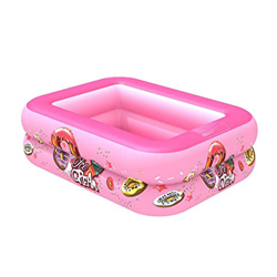 Piscina Inflable De 2 Capas Cuadradas Niños Soplado De Verano Piscina De Remo, Piscina Inflable, Bañera Inflable, Rosa 120 Cm precio