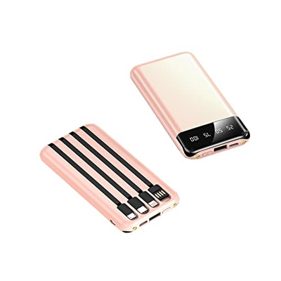 Power Bank 20000mAh Power Bank Cargador Portátil Batería Externa 2 USB LED Power Bank para Móviles y Tablets - Regalo Rosa