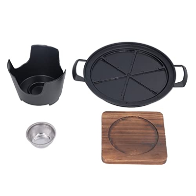 Parrillas de carbón de mesa, parrilla de barbacoa pequeña, estufa de parrilla de carbón desmontable, estufa de carbón antiadherente de aluminio fundid