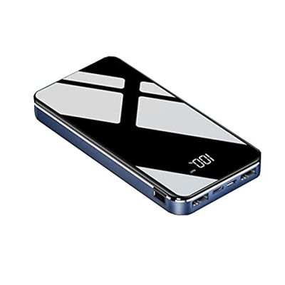 Batería externa de 30000 mAh de carga rápida de dos vías, cargador de pantalla digital HD portátil para teléfonos móviles y tabletas, color azul