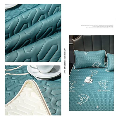 JJJ Colchón de Seda de Hielo con Aire Acondicionado Alfombrilla Suave de látex de látex Espesado Cubierta de Cama de Tres Piezas for niños y bebés se 