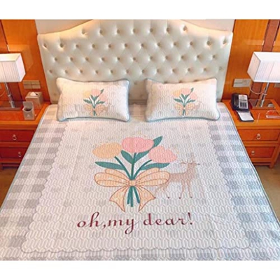 JJJ Colchón de Seda de Hielo con Aire Acondicionado Alfombrilla Suave de látex de látex Espesado Cubierta de Cama de Tres Piezas for niños y bebés se 