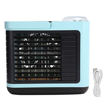 Ventilador de refrigeración por aire, enfriador de aire portátil, carga USB, modo de 2 velocidades, portátil con batería de 2000 Mah para dormitorio, 