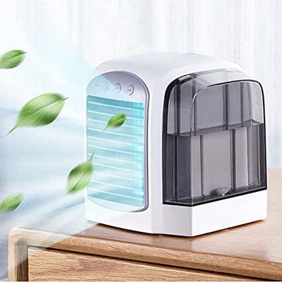 JJJ Mini acondicionador de Aire portátil Humidificador Purificador USB Desktop Air Cooler Fan con Tanques de Agua Inicio, Gris