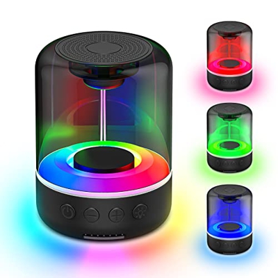 Gueray Altavoz Bluetooth Portátil con luz LED Altavoz Bluetooth pequeño con Graves mejorados Sonido estéreo de 360 ° Audio Llamadas Manos Libres Repro