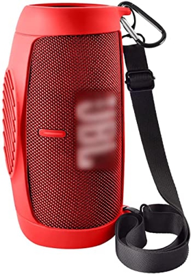 Funda para altavoz Bluetooth JBL Charge 5 con mosquetón y correa para el hombro, color rojo