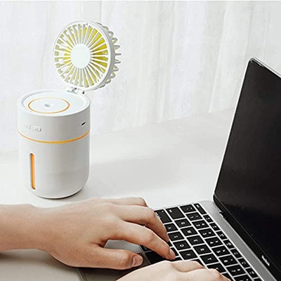 JJJ Portátil Fan Calentador Espacio Air Enfriador de Aire Mini USB Refrigerador de Aire Humidificador Purificador Noche Luz Portátil Aire Acondicionad