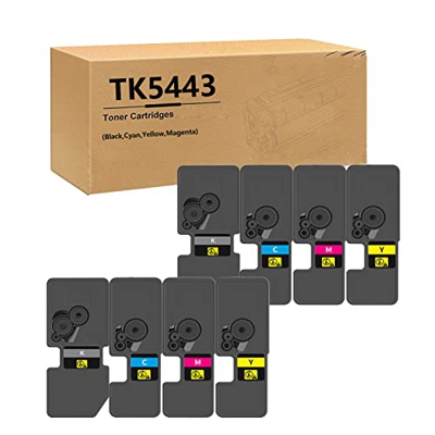 LLAK Compatible para Kyocera TK5443 Tóner Ecosys PA210OCX PA210OCWX MA2100CFX MA2100CWFX Cartucho de impresoras para Kyocera TK5433 (Negro, Cian, Amar