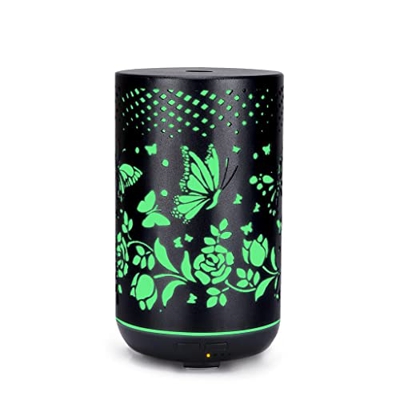 yestGE Difusor de Aroma Hierro Audio Bluetooth, Humidificador Hogar 300 Ml, Ultrasónico Metal Música Regalo, Apagado Automático Aire Niebla Vintage Si