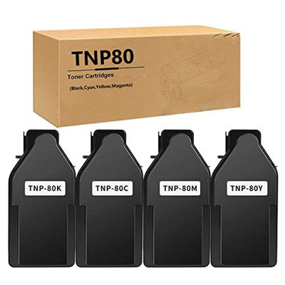 LLAK Compatible para Konica Minolta TNP80 Tóner AAJW132 AAJW432 AAJW332 Cartucho AAJW232 para Konica Minolta Bizhub C3320I Toner Printers (Negro, Cian