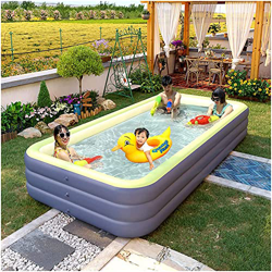 WXHN Piscinas Hinchables Grandes, Piscina Familiar Desmontable Rectangular, Material de PVC Grueso Piscina Inflable para Fiesta AcuáTica De Verano, Ad en oferta