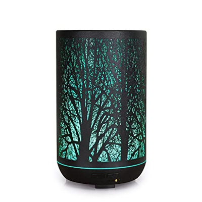yestGE Máquina Aromaterapia Hierro Forjado Madera Cabeza Plana 300 Ml, Humidificador Rama Hueca Escritorio Hardware Doméstico, Metal con Difusor Aroma