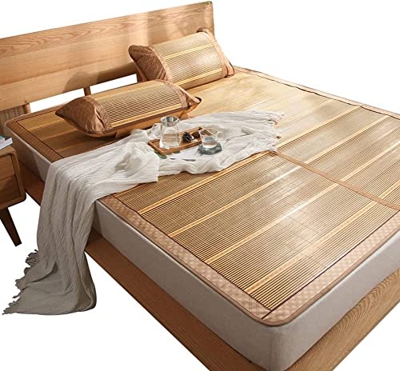 Alfombras para dormir de verano Colchón fresco de la colchoneta, alfombrilla de paja Mats de verano for dormir Mat pliegues de doble cara liso sin fal