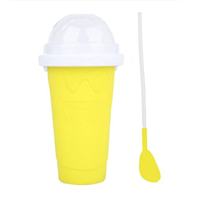VTIX Slushie Maker Cup Squeeze Snow Cone Machine DIY Smoothie Ice Cream Milk Shake Quick Frozen Squeeze Cup para DIY Jugo Casero (Color : Yellow)