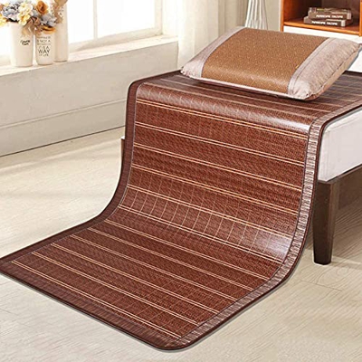 HCZS Alfombrilla de enfriamiento de ratán Grueso, Alfombrilla de bambú Mahjong carbonizada Transpirable Almohadilla de Dormir de Verano Suave para Esp