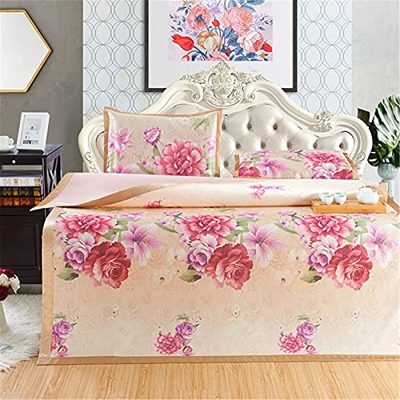 HCZS Colchoneta De Mimbre para Dormir De Verano, Colchón De Refrigeración Plegable De Doble Cara De Tres Piezas para Colchones De Cama Doble De Dormit