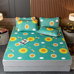 Colchoneta De Látex Fibra De Ratán Cojín De Dormir De Refrigeración Colchón Respirable Plegable De Seda De Hielo Dormir De Refrigeración De Verano,G,1 en oferta