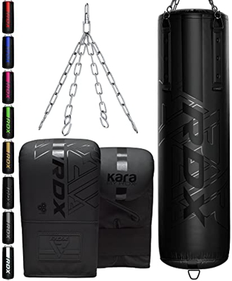 RDX Saco de Boxeo para Adultos 1.5m 1.2m, 3 Sacos de Boxeo sin Llenar con Kit de Guantes para Muay Thai MMA Artes Marciales Sparring Kickboxing Entren