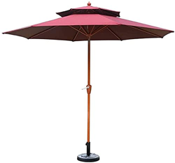Patio Offset Umbrella Outdoor Garden Parasols Parasols with Umbrella Base 9ft / 2.7m Garden Umbrella with Crank Handle Sun Shade Waterproof Protection precio