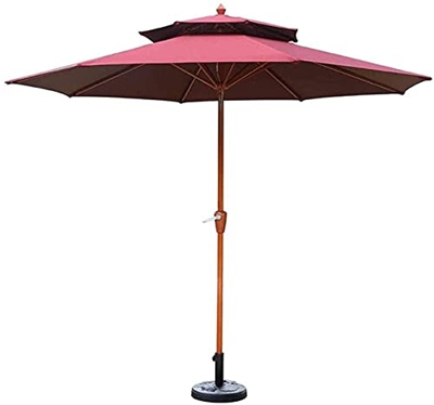 Patio Offset Umbrella Outdoor Garden Parasols Parasols with Umbrella Base 9ft / 2.7m Garden Umbrella with Crank Handle Sun Shade Waterproof Protection