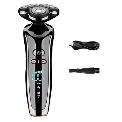 DYWJH Afeitadora eléctrica para Hombres, Cabezal de Afeitado Lavable, Carga USB rápida de 1,5 Horas, Sistema de Pantalla Inteligente LED, Resistente a
