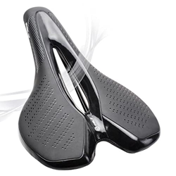 Sillin Mtb Carbon Fiber Road MTB Saddle Use 3K T700 Material de carbono Almohadilla transpirable Super Light Cuero Accesorio for bicicletas Bicicleta  en oferta