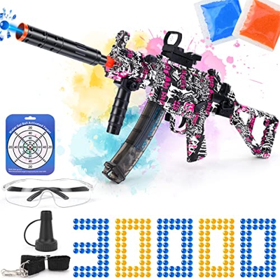 Electric Gel Blaster Toy Gun Mp5 Gel Ball Blaster Toy con 60000 Cuentas De Bola De Gel Y Gafas para Juego De Equipo Al Aire Libre para Regalo De NiñOs
