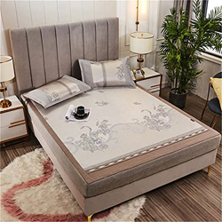 HCZS Estera de enfriamiento de ratán, Estera de enfriamiento de Seda de Hielo Antideslizante con Funda de Almohada, colchón de ratán, Estera de Aire A precio