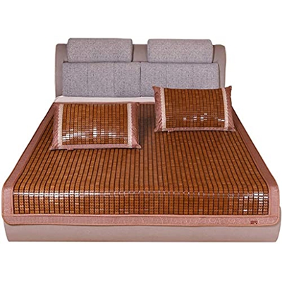 HCZS 3 uds Estera de Dormir de Verano de bambú carbonizado, Ropa de Cama Estera de Paja esteras de Dormir de Verano Estera de Cama Plegable de Doble C