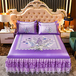 HCZS Cooling Topper Bed colchón ratán, Estera de Seda de Hielo Lavable, Estera Inferior de Tela de Seda de Hielo colchón de bambú de Estera de ratán d en oferta