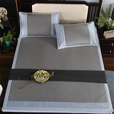 HCZS Estera de Dormir de Verano para Uso en el Dormitorio del hogar, Estera de enfriamiento Antideslizante con Funda de Almohada, colchón de ratán, Es