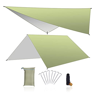 HMLOPX Camping Tent TARP Impermeable Refugio, llovero portátil llovero lámina de Tiendas de campaña for mochilero Senderismo Camping Picnic Refugio Ti