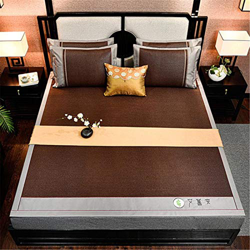 Wormwood Aire Acondicionado Estera Verano Hielo Ratán Bordado Plegable Transpirable Doble Hielo Seda Estera,D,180x200cm en oferta