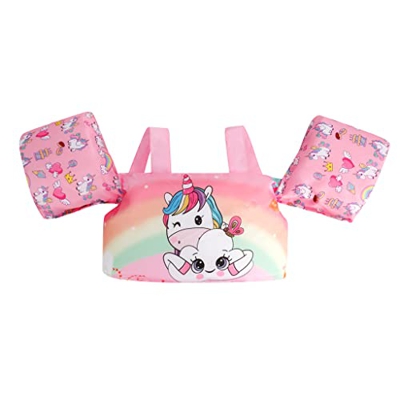 Joysummer Chaleco de Natación para Niños, Niñas Brazaletes con Correas, Flotador de Traje de Baño para Piscina para 2-6 Años Chaleco de Flotabilidad F