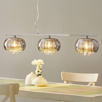 Lámpara colgante LED Argos con cristales, 3 luces