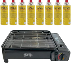 Clearfee Barbacoa de gas portátil | barbacoa de camping | barbacoa de balcón | barbacoa de mesa | barbacoa de gas | incluye accesorios y cartuchos de  precio