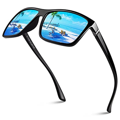 GQUEEN Gafas de Sol Hombre Retro Polarizadas Rectangulares,Clásico Gafas de Sol Mujer para Conducción Protección UV400