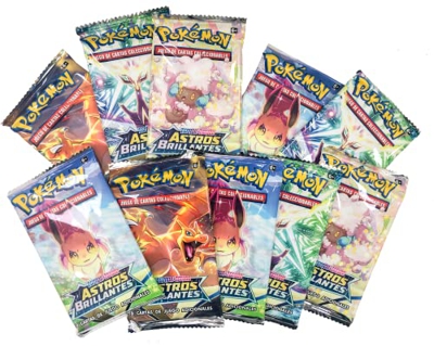 100 Cartas Pokemon en Español en 10 Sobres. Incluye Cartas V y VMAX. Pack para coleccionar y Jugar (10 Sobres Astros Brillantes (100 Cartas))