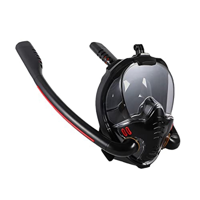 HXKJ Máscara de Buceo, máscara de Buceo con esnórquel de Cara Completa, Juego de esnórquel seco splonario, antifugas Profesional, S-XL