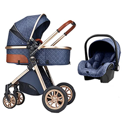 3 en 1 Sistema de Viaje Para Bebé Silla de Paseo 3 en 1 Carrito con Capazo Cochecito de Bebé Cochecito de Paisaje Alto Reclinable Cochecito Estándar P en oferta