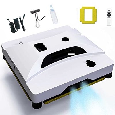 Aspiradora Robot de Limpieza de Ventanas, Arranque con un botón, Robot de Limpieza de Vidrio de Ventana eléctrico, rociador de Agua automático con Tan